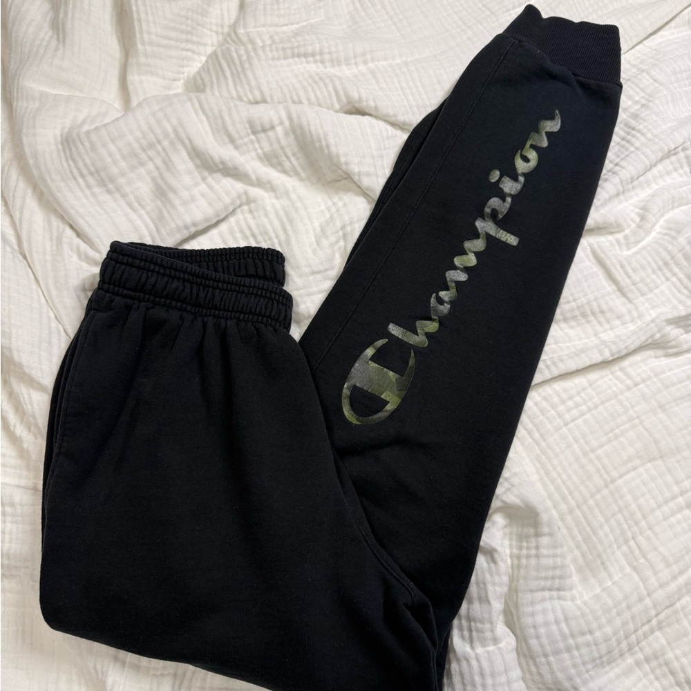 Champion Black Joggers with Camo Logo